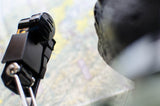 Close up view of the rear sensor on the Gen II lip light for aviation headsets